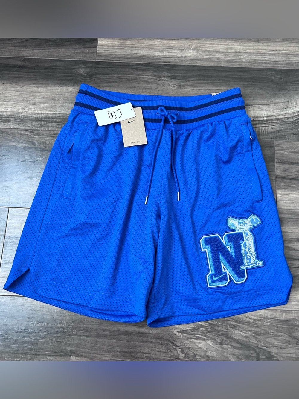 Nike Basketball Mesh Shorts Mens Large N Retro Patch Blue Dri-FIT HJ3873-480 New